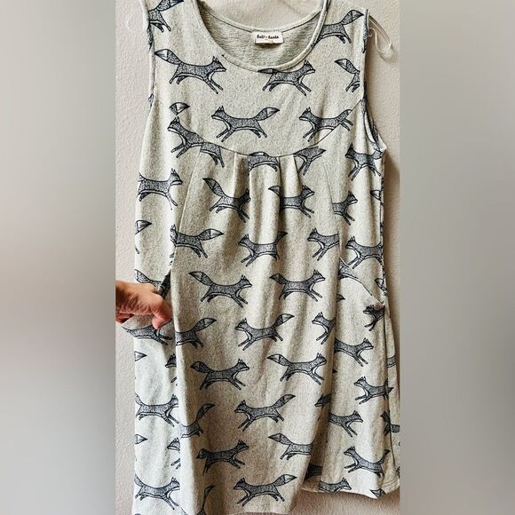 LaVieLente Fox Print Sleeveless Shift Dress Deep Pockets Size M - Picture 5 of 8